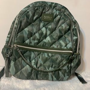 justice camo backpack
